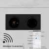 Product Image for Cyber Black Two-way Shower Set with Fixed Head, Wall Arm, Handset & Bracket