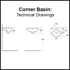 Compact Corner Basin Technical Drawings