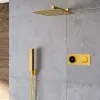 Cyber brushed brass 2 outlet wall shower set head handset bracket