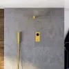 Cyber brushed brass 2 outlet wall shower set head handset bracket