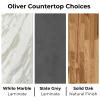 Oliver Countertop Choice in White Marble, Slate Grey, Solid Oak