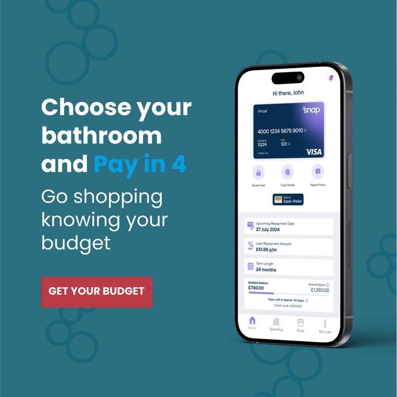 Choose your bathroom and pay in 4. Go shopping knowing your budget.